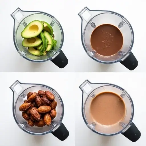 preparing avocado chocolate mousse no sugar step by step
