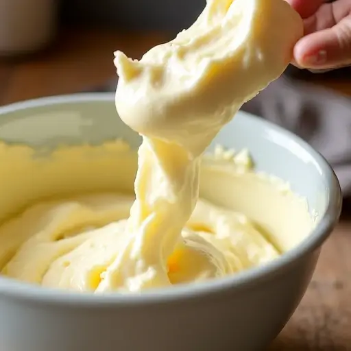 Folding egg whites into cashew cake batter