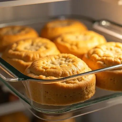 Cashew cake islands in airtight glass container