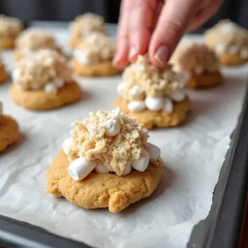 coconut marshmallow cookies baking process