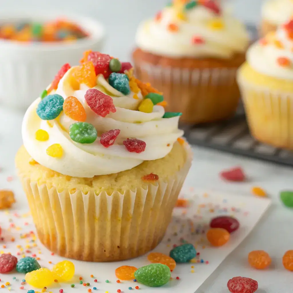 Fruity Pebbles Cupcake – The Best Colorful Crunchy Recipe