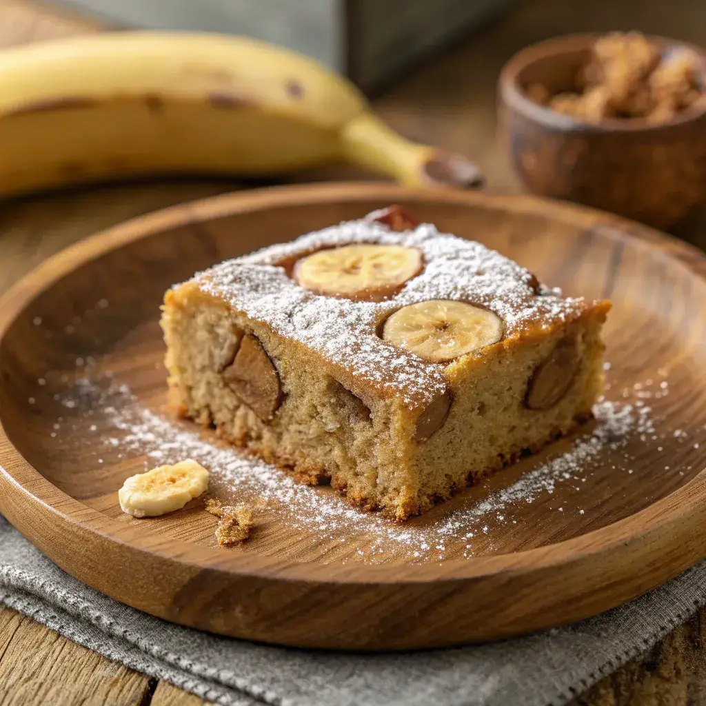 Banana Wacky Cake moist and delicious slice