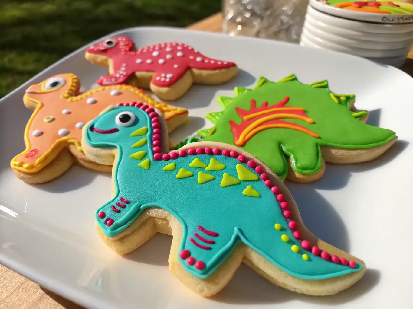 Cookies Dino colorful dinosaur-shaped cookies for fun baking