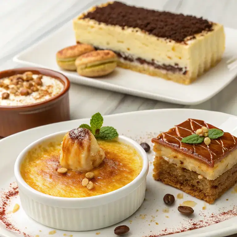 global custardy desserts crossword NYT clues with crème brûlée, baklava, tiramisu, flan