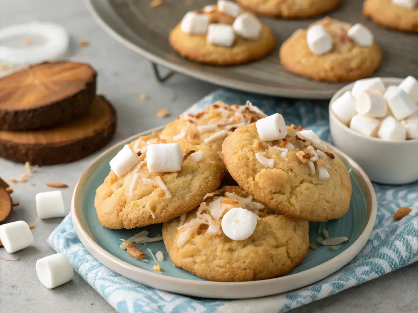 coconut marshmallow cookies chewy treat