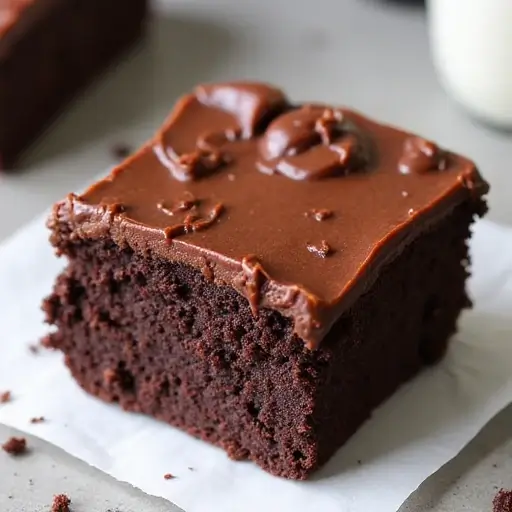 storing cosmic brownie cake in container
