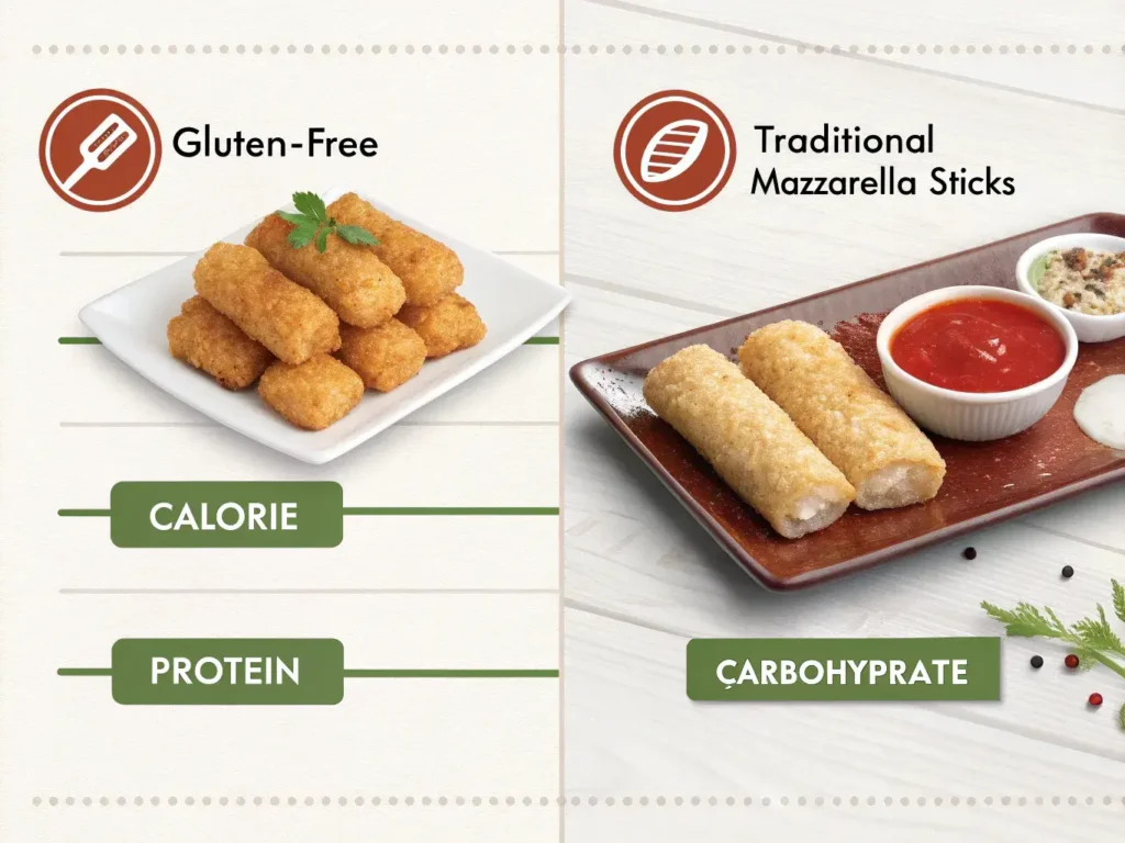 Gluten free vs regular mozzarella stick nutrition