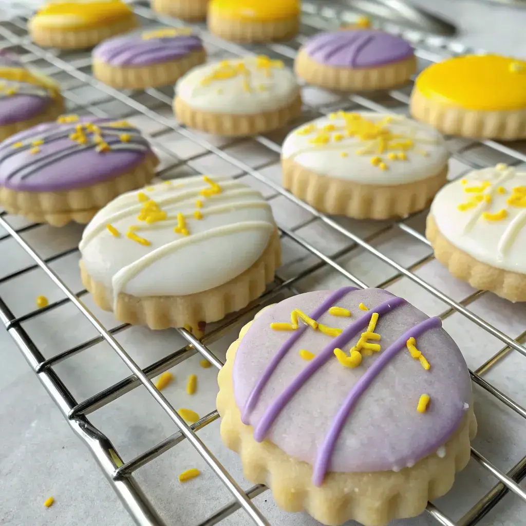 White chocolate dipped lemon lavender cookies