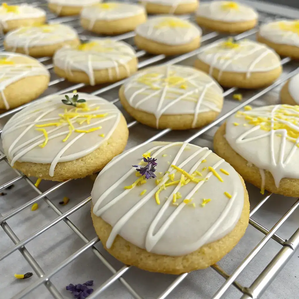White chocolate dipped lemon lavender cookies