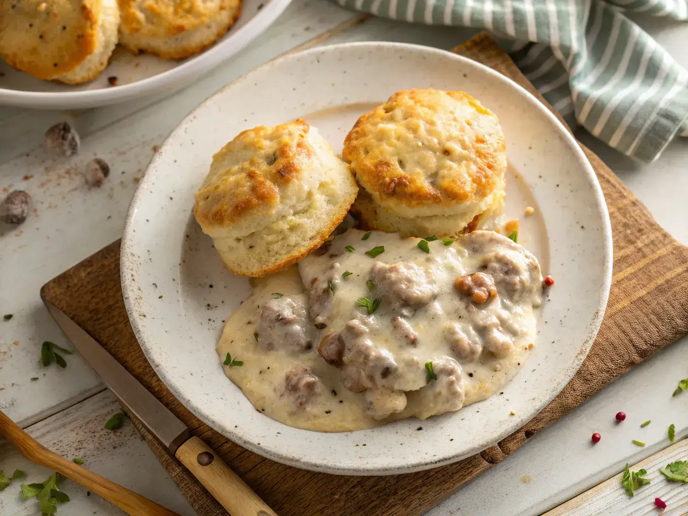 Nutrition facts for biscuits and gravy breakfast