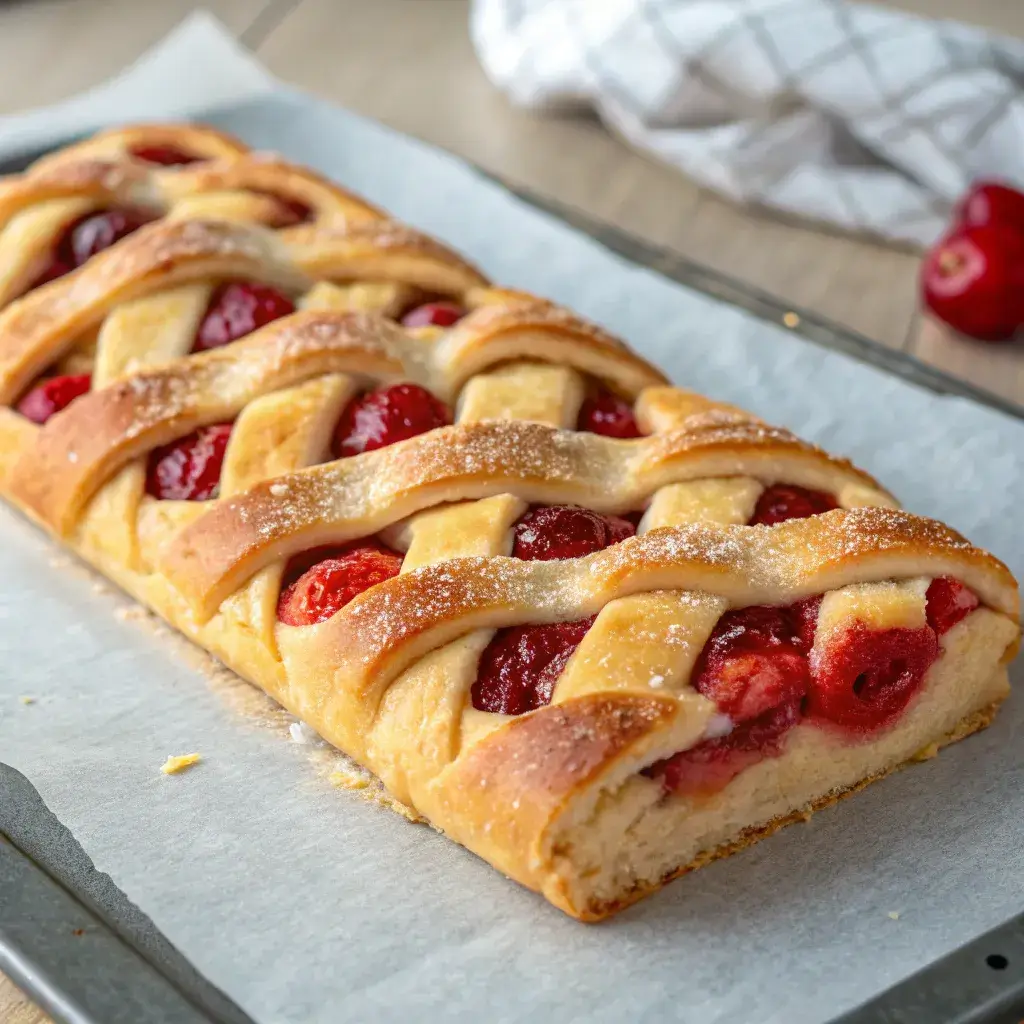 cherry braided fruit pastry