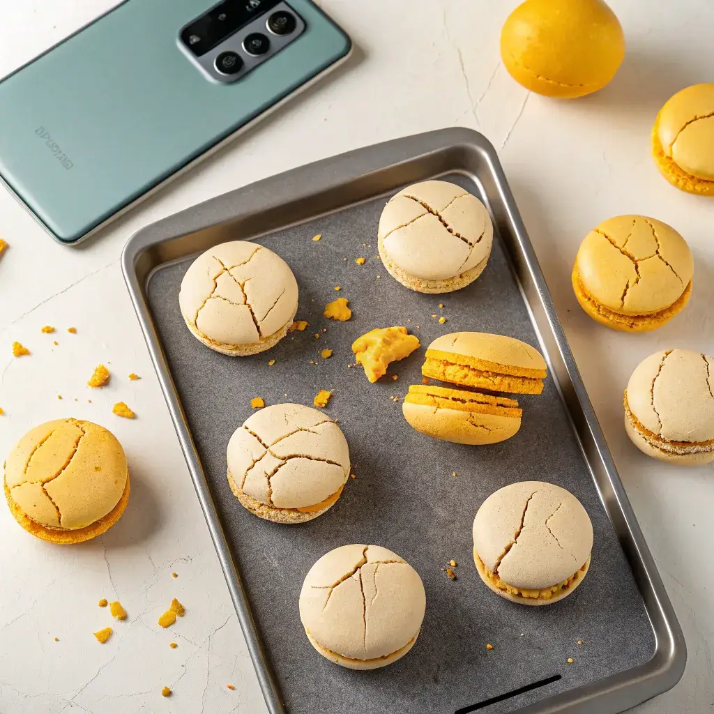 cracked mango macarons troubleshooting
