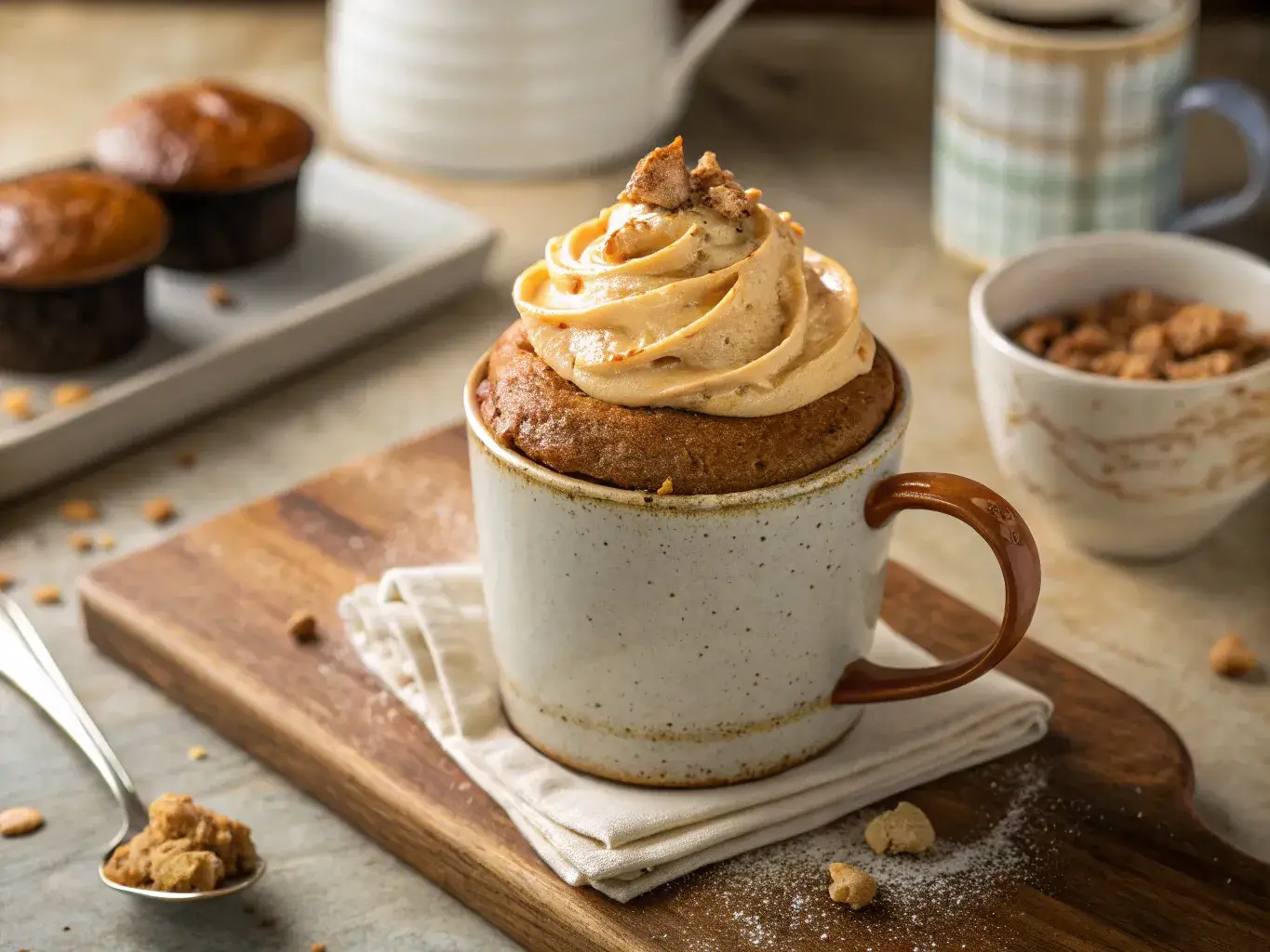 dalgona gluten-free mug cake with whipped coffee