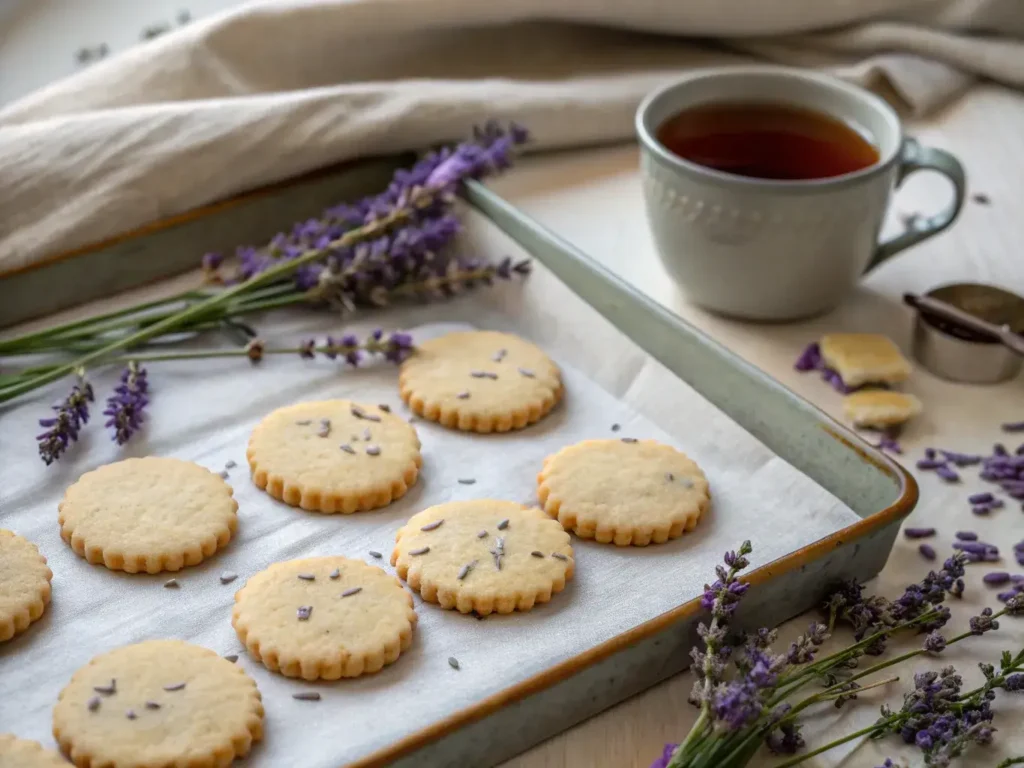 earl grey lavender cookies with tea