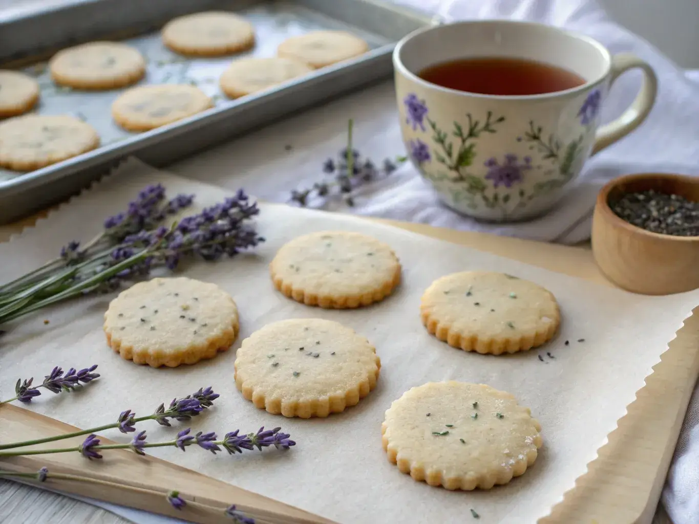 earl grey lavender cookies with tea