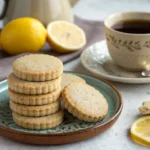Earl Grey Tea Shortbread cookies with cup of tea