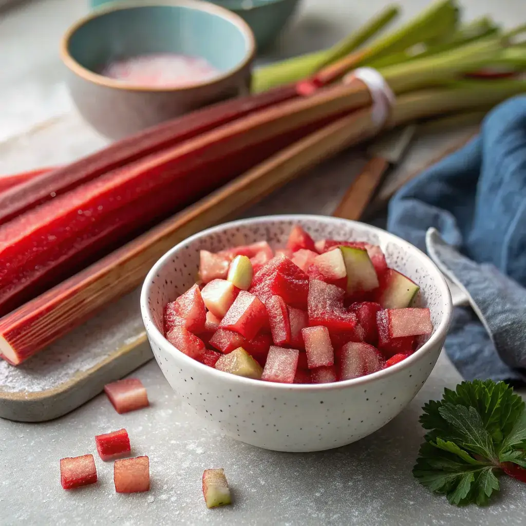 fresh vs frozen rhubarb for coffee cake