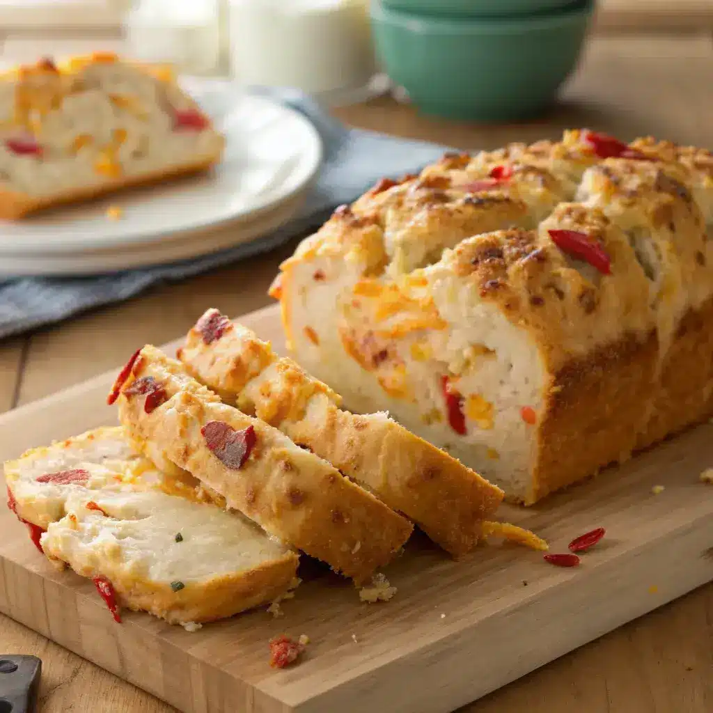 Freshly baked Red Lobster cheese biscuit loaf, golden and cheesy