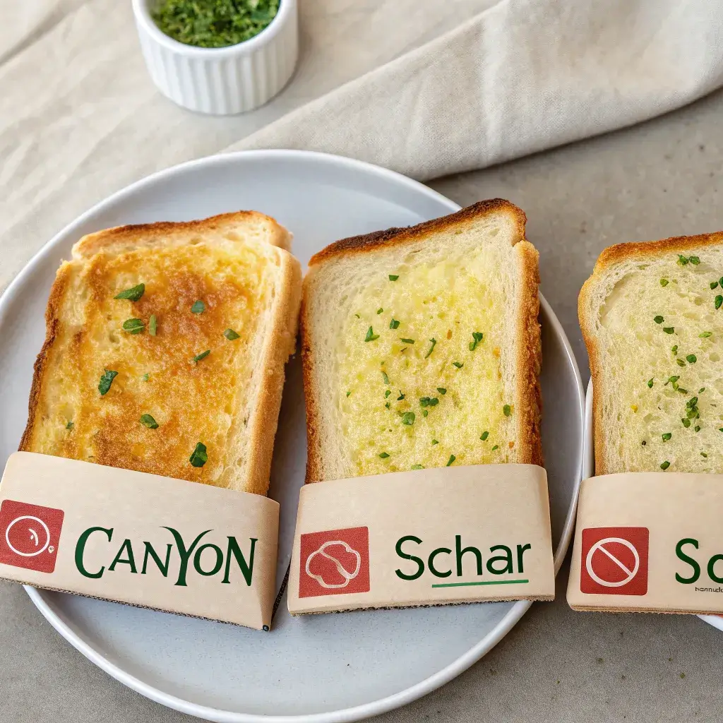 Toasted gluten free bread slice comparison