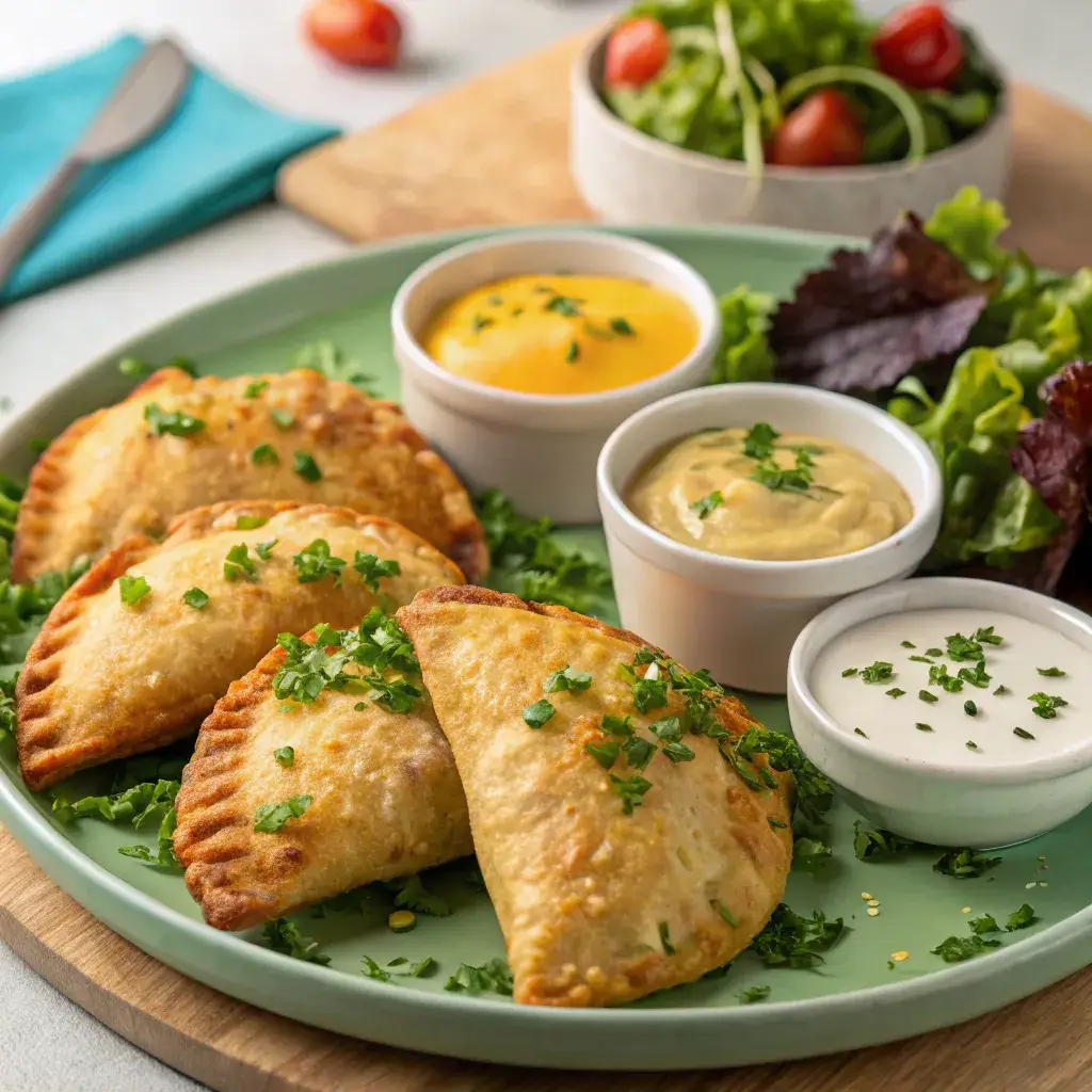 chicken and chive hand pie with flaky pastry and savory filling