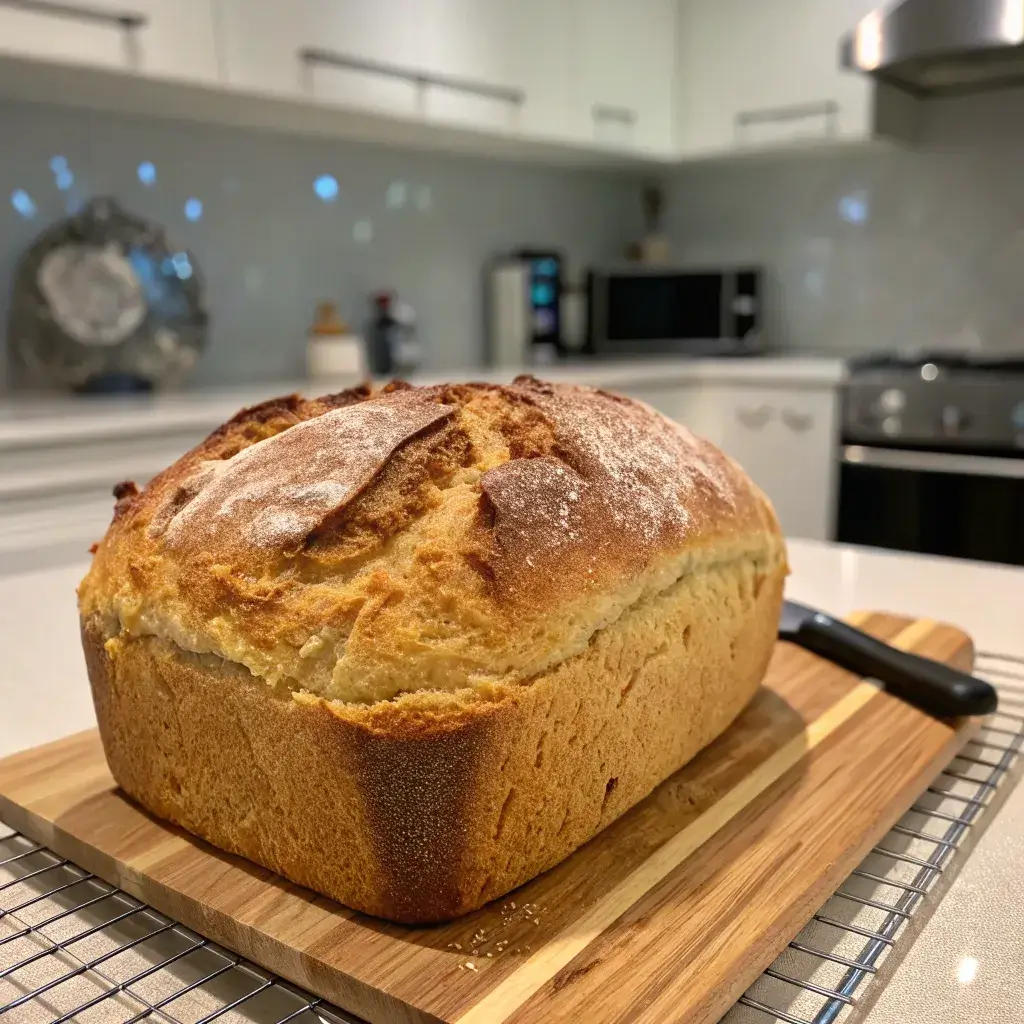 Homemade gluten free bread in oven