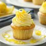 lemon cupcake recipe with buttercream frosting and lemon twist