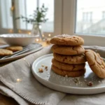 Low salt cookies on a white plate