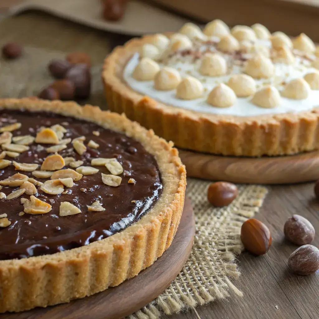 chocolate and coconut macadamia pie variations