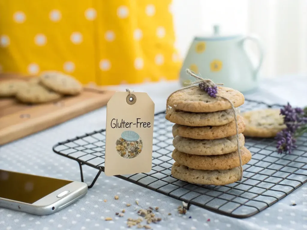 earl grey lavender cookies served with tea
