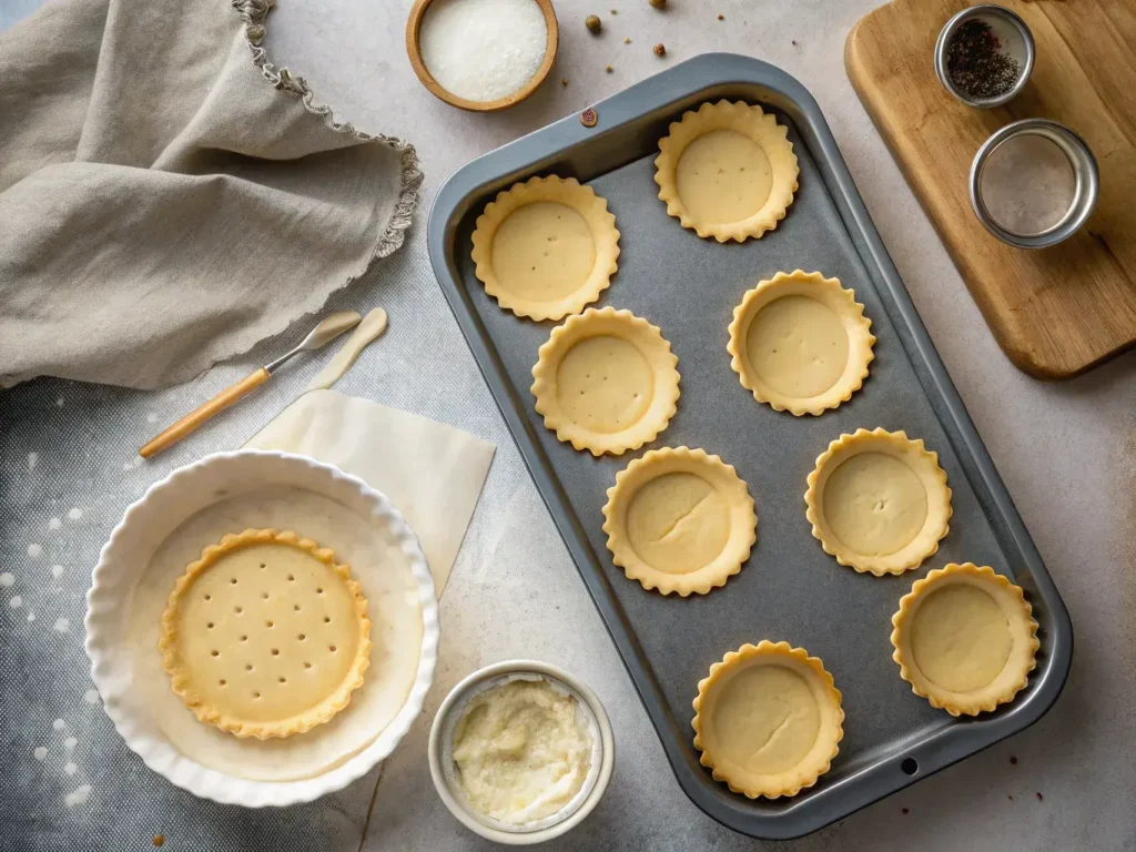 Blind baking puff pastry shell with weights
