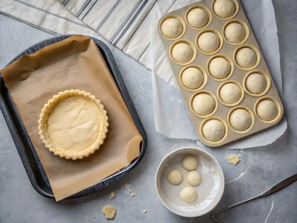 Blind baking puff pastry shell with weights