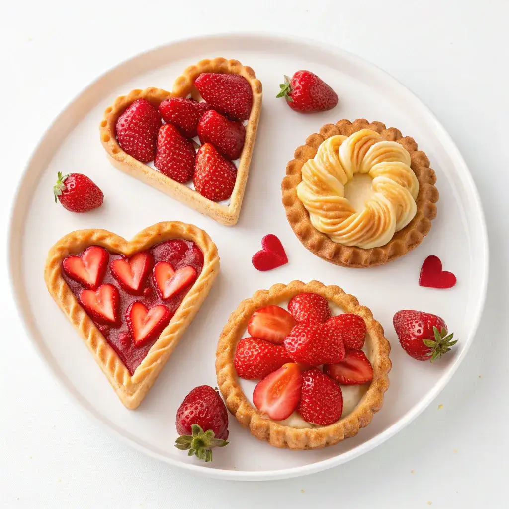 Strawberry puff pastry variations and shapes
