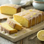 sugar free lemon cake sliced with iced glaze recipe