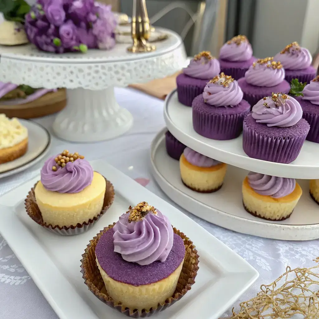 Ube mochi cupcakes and ube cheesecake cupcakes