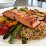 Zepbound diet plan healthy salmon meal with vegetables