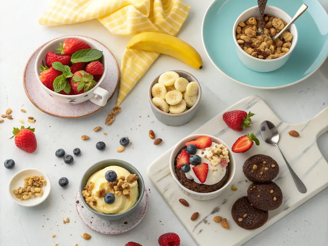 Assorted 5-minute gluten free desserts