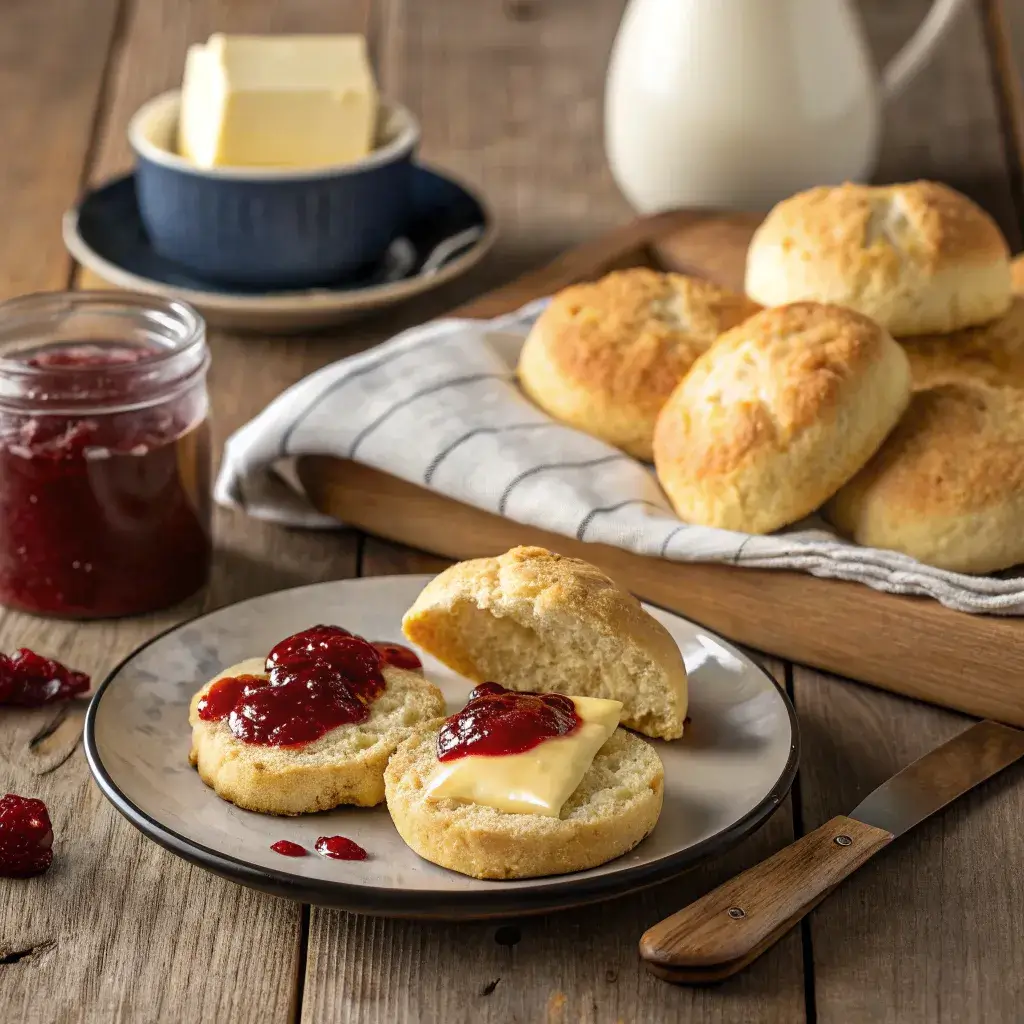 maque-style Mexican biscuits with butter and jam