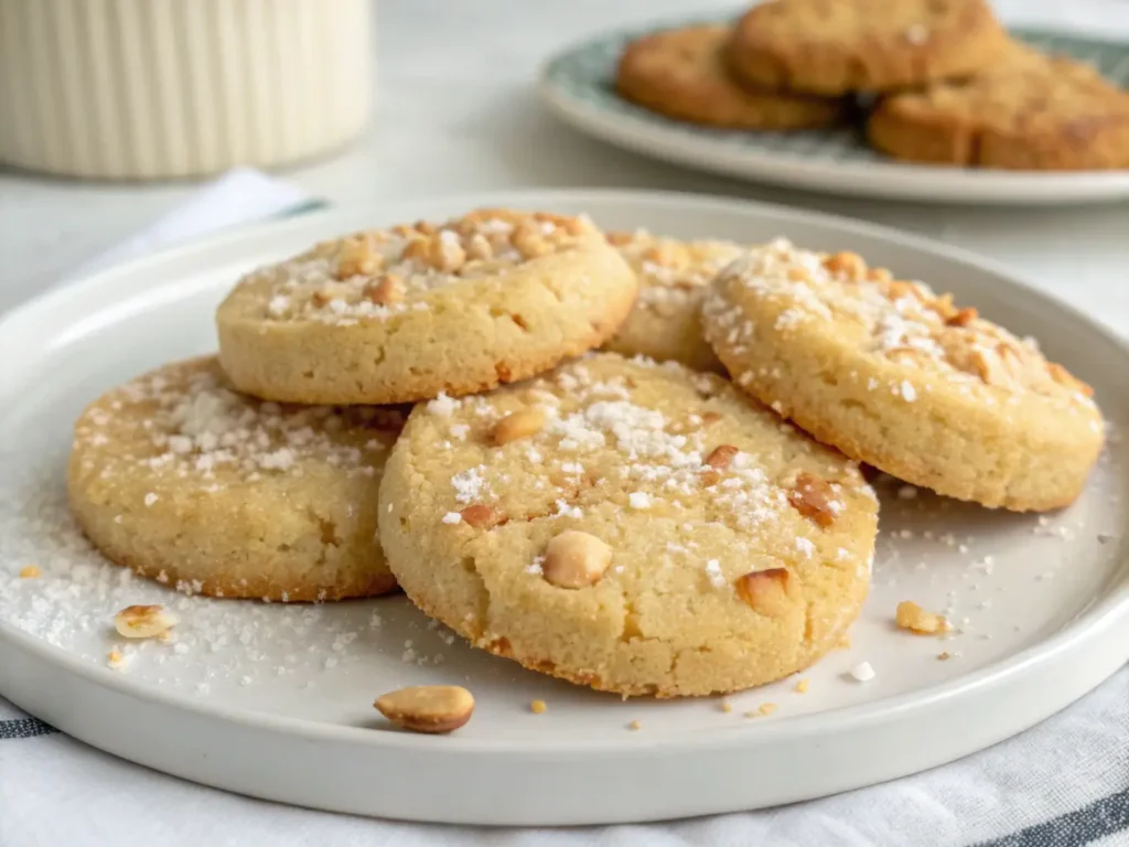 Homemade Macadamia Nut Shortbread Cookies fresh out of the oven