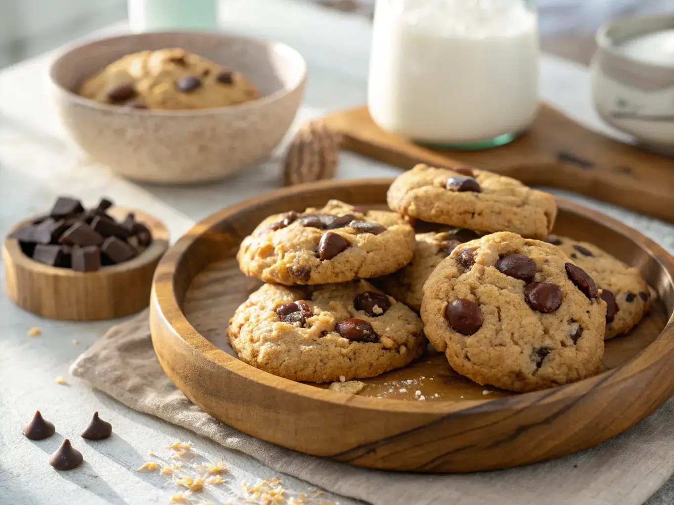 Gluten free desserts with oat flour chocolate chip cookies freshly baked