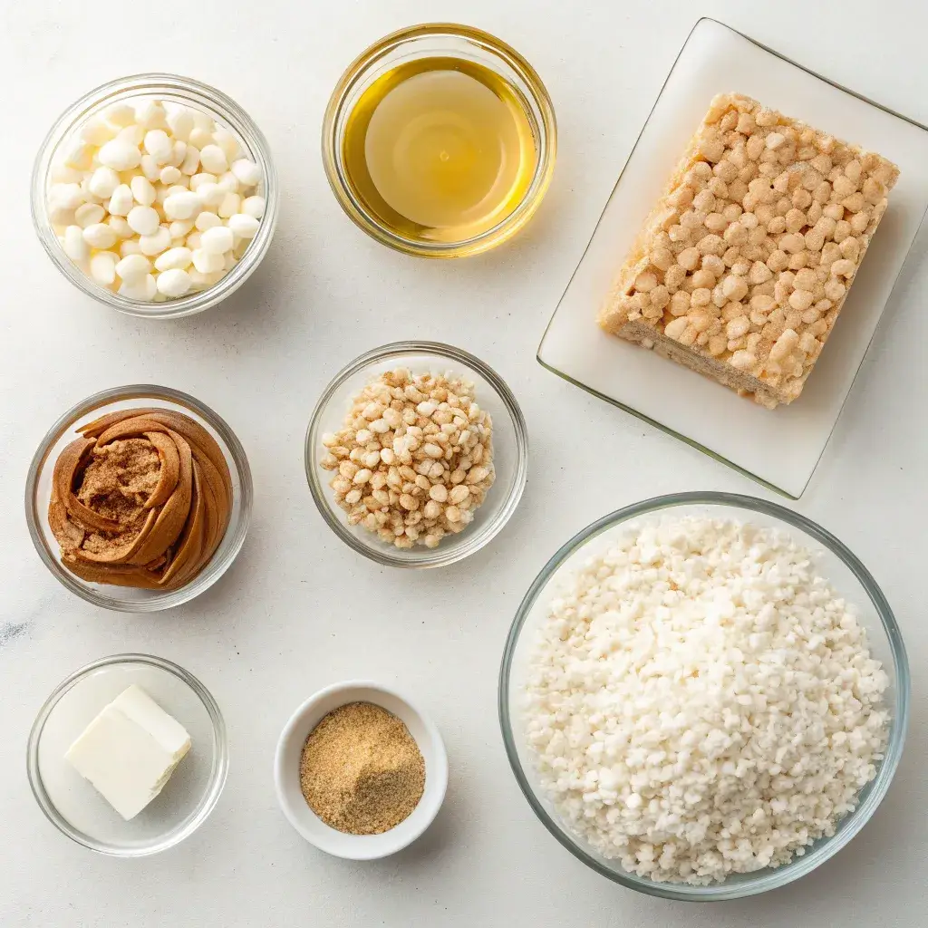 Ingredients for healthy Rice Krispie treats