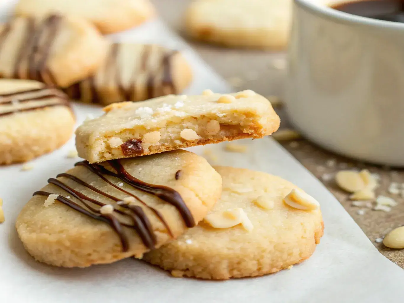 Homemade Macadamia Nut Shortbread Cookies fresh out of the oven