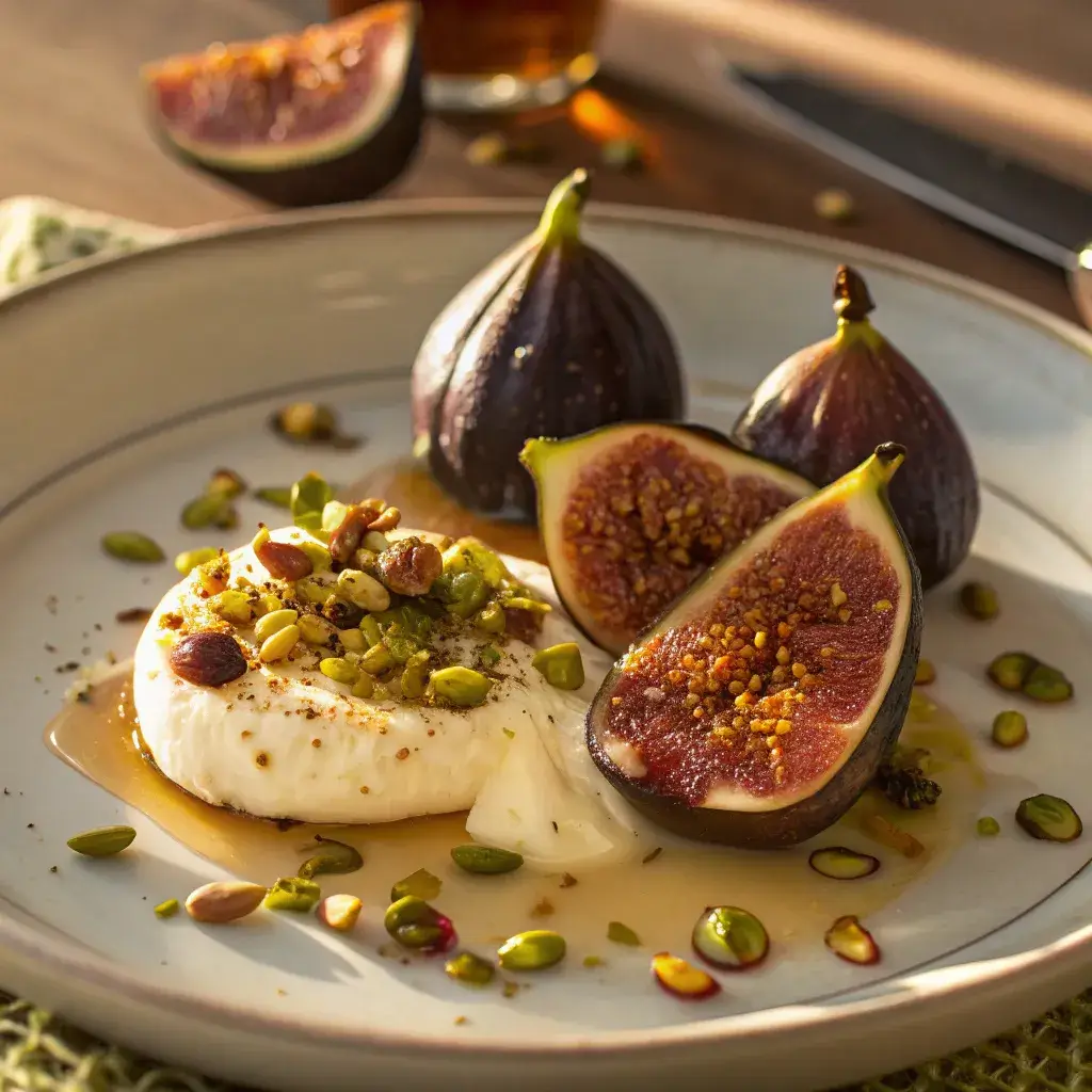 Roasted figs with mascarpone and honey