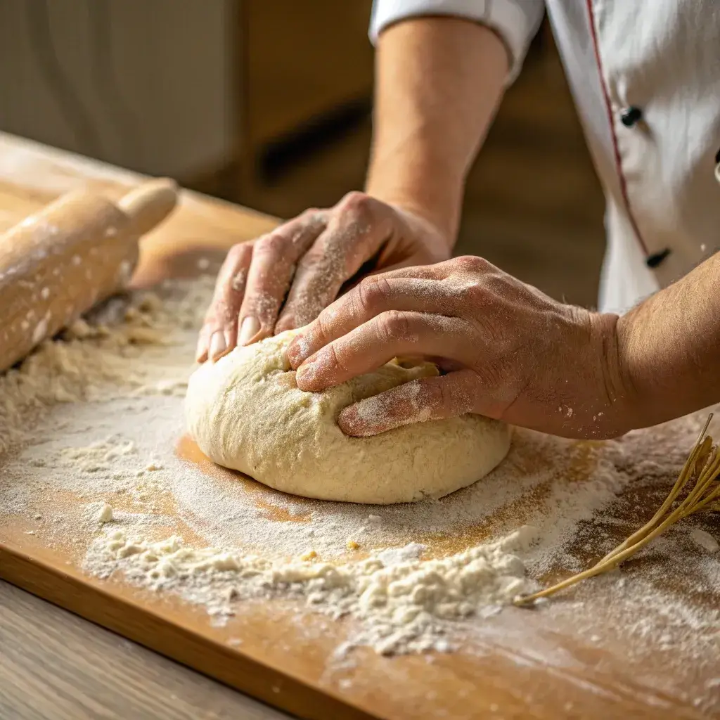 Shaping protein sourdough bread dough before proofing