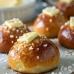 Sourdough discard pretzel bites in rustic bowl