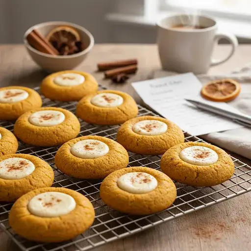 HOW TO MAKE PUMPKIN CHEESECAKE THUMBPRINT COOKIES