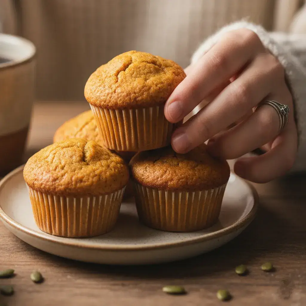 serving-healthy-greek-yogurt-pumpkin-muffins