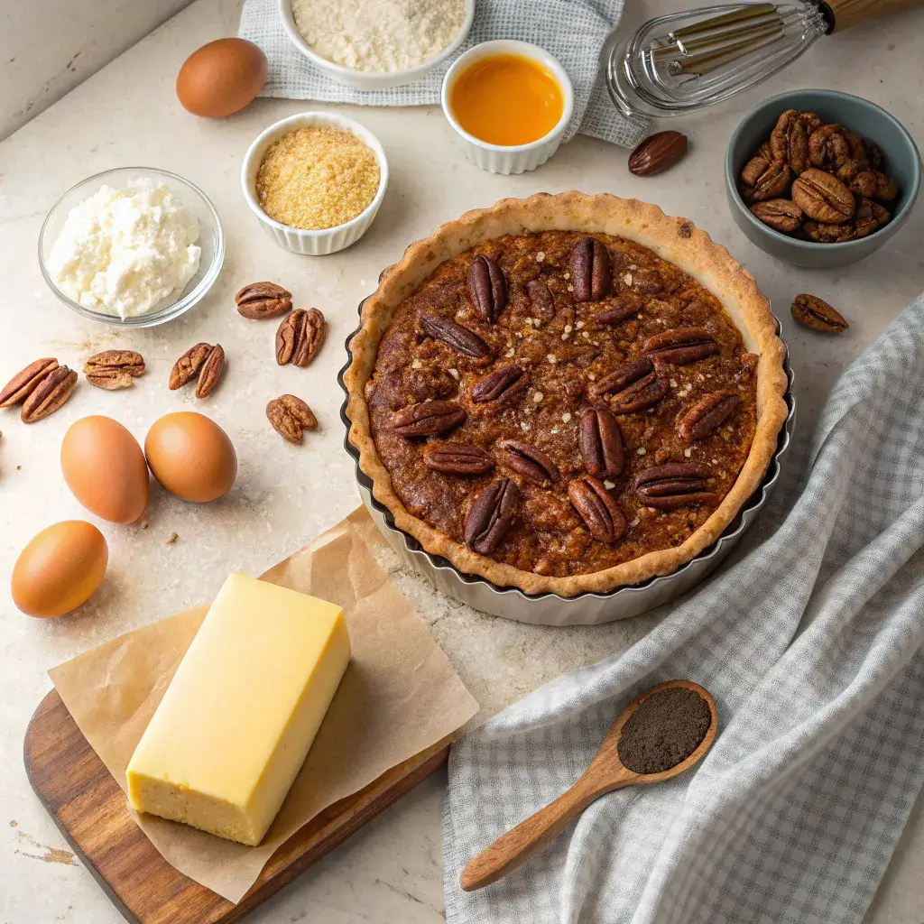 Ingredients Brown Butter Pecan Pie with Flaky Cheddar Crust