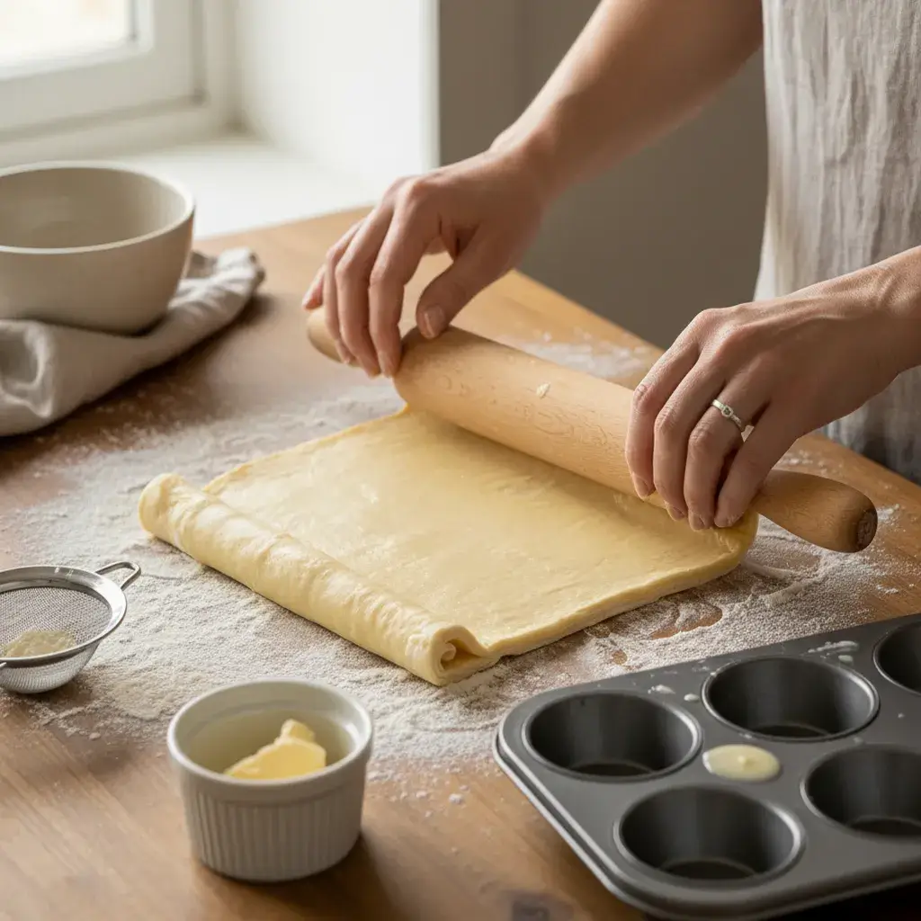 assembling-peach-pie-cruffins-recipe