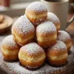 Make fluffy vanilla french beignets piled high on a plate