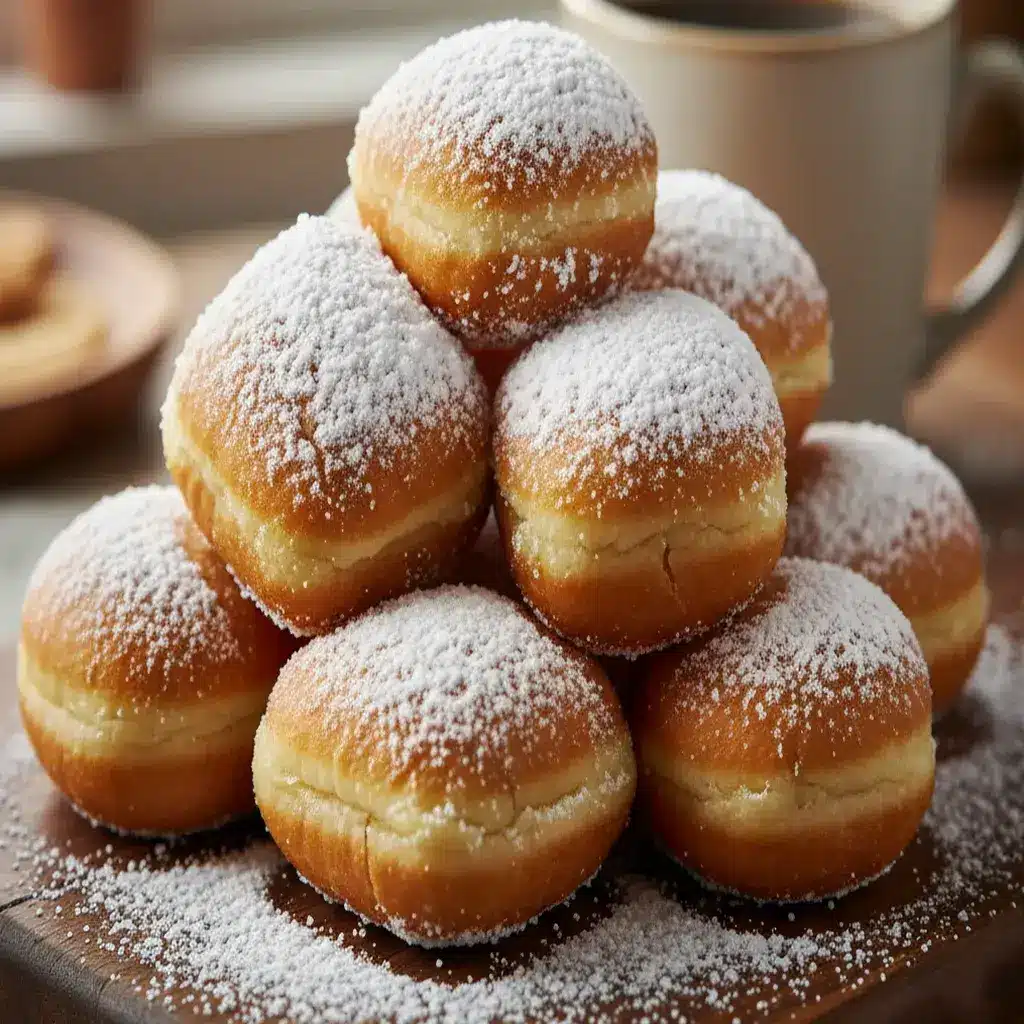 Make fluffy vanilla french beignets piled high on a plate